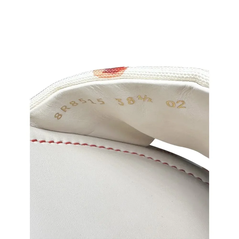 Fendi Camelia Sunshine Bandana Red Canvas Platform Slide Sandals EU 38.5